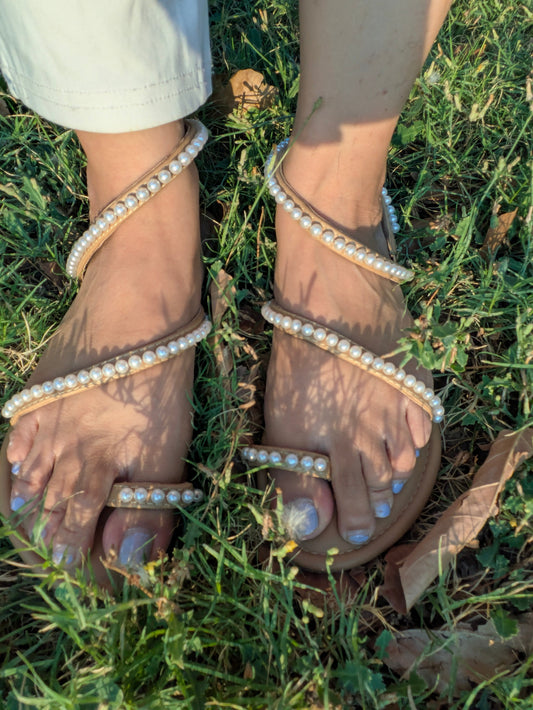 Beige Pearl Sandal
