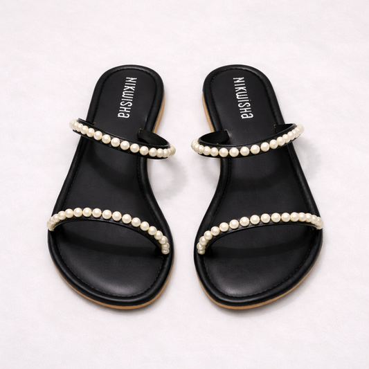 Black Soft Pearl Flats