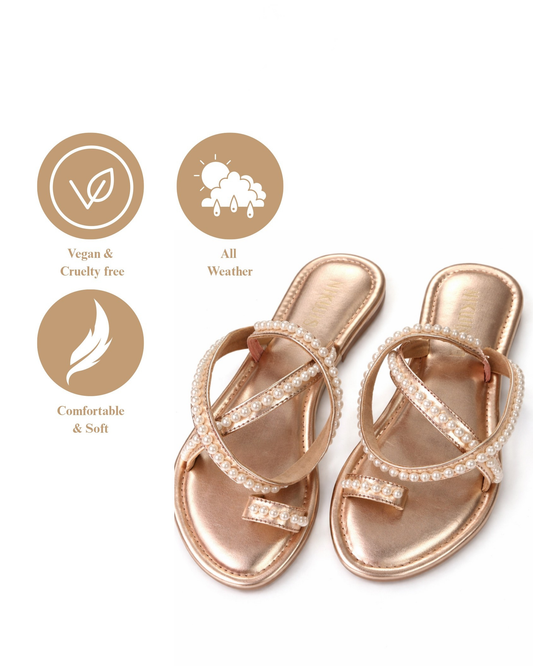 Rosegold Pearl Sandal